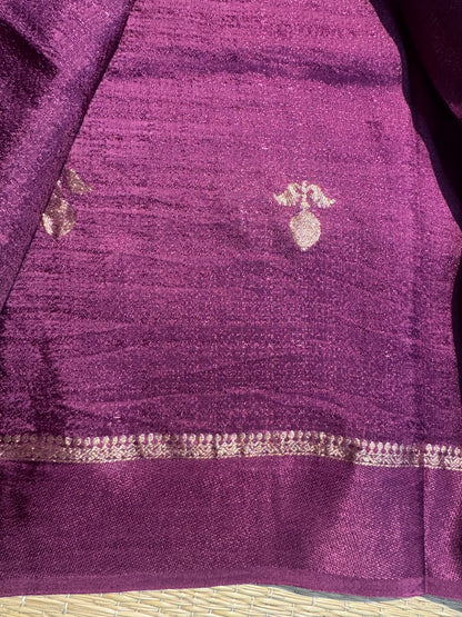 Purple Jute Viscose Saree