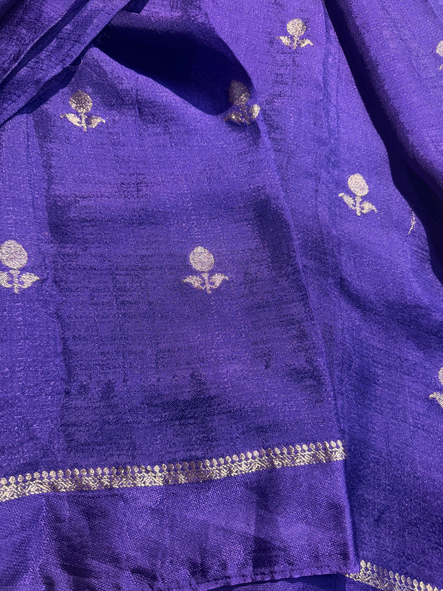 Blue Jute Viscose Saree