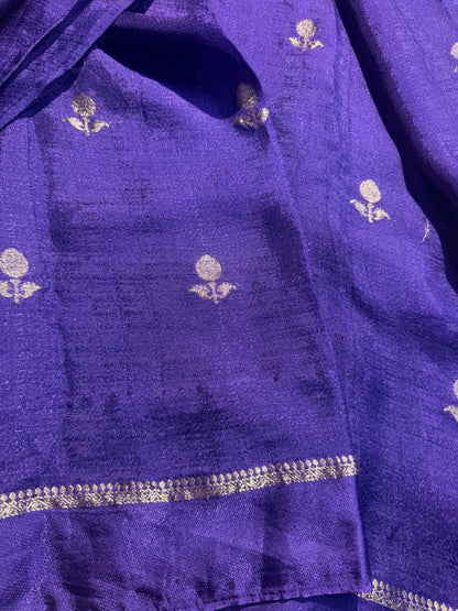 Blue Jute Viscose Saree