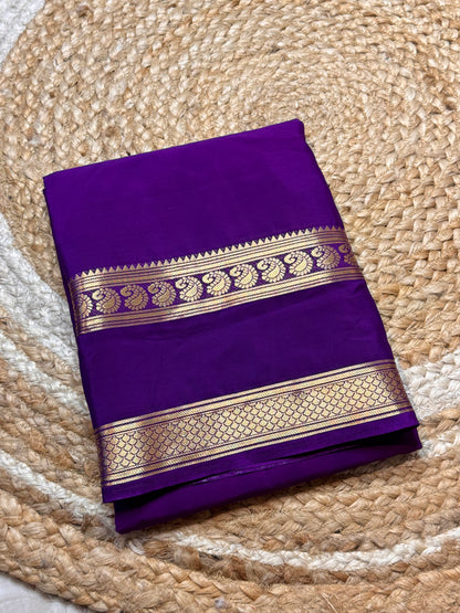 Semi Mysore Crepe Silk (Purple - Bentex Border)