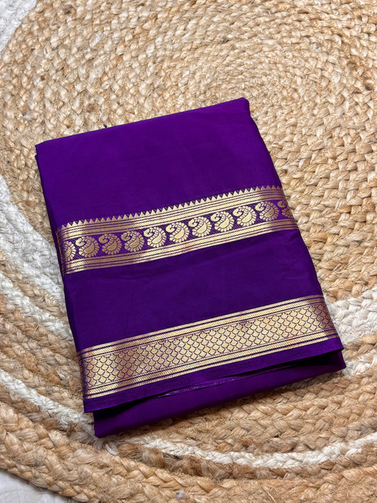 Semi Mysore Crepe Silk (Purple - Bentex Border)