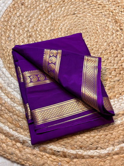 Semi Mysore Crepe Silk (Purple - Bentex Border)