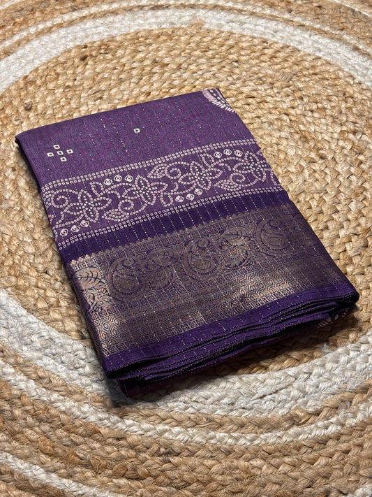 Crepe Silk Saree (Purple)