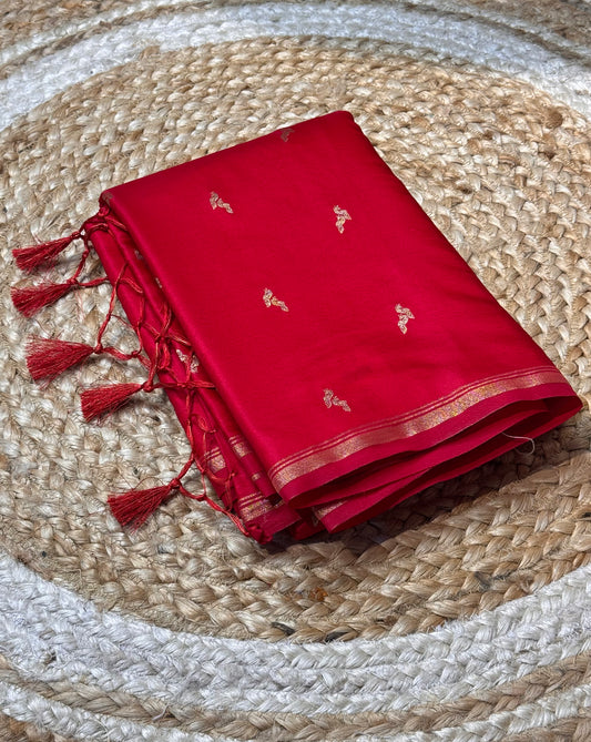 Gajji Silk Saree in Self (red)