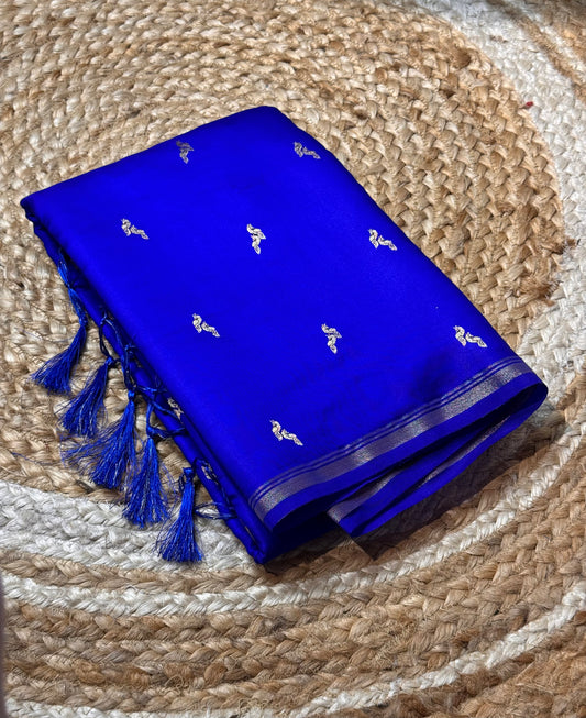 Gajji Silk Saree in Self (Blue)