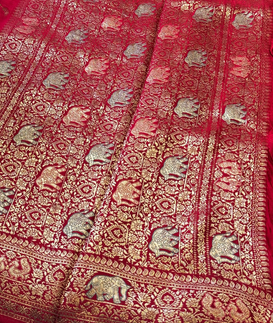 Red DOLA Viscose - Meenakari Zari Weaving