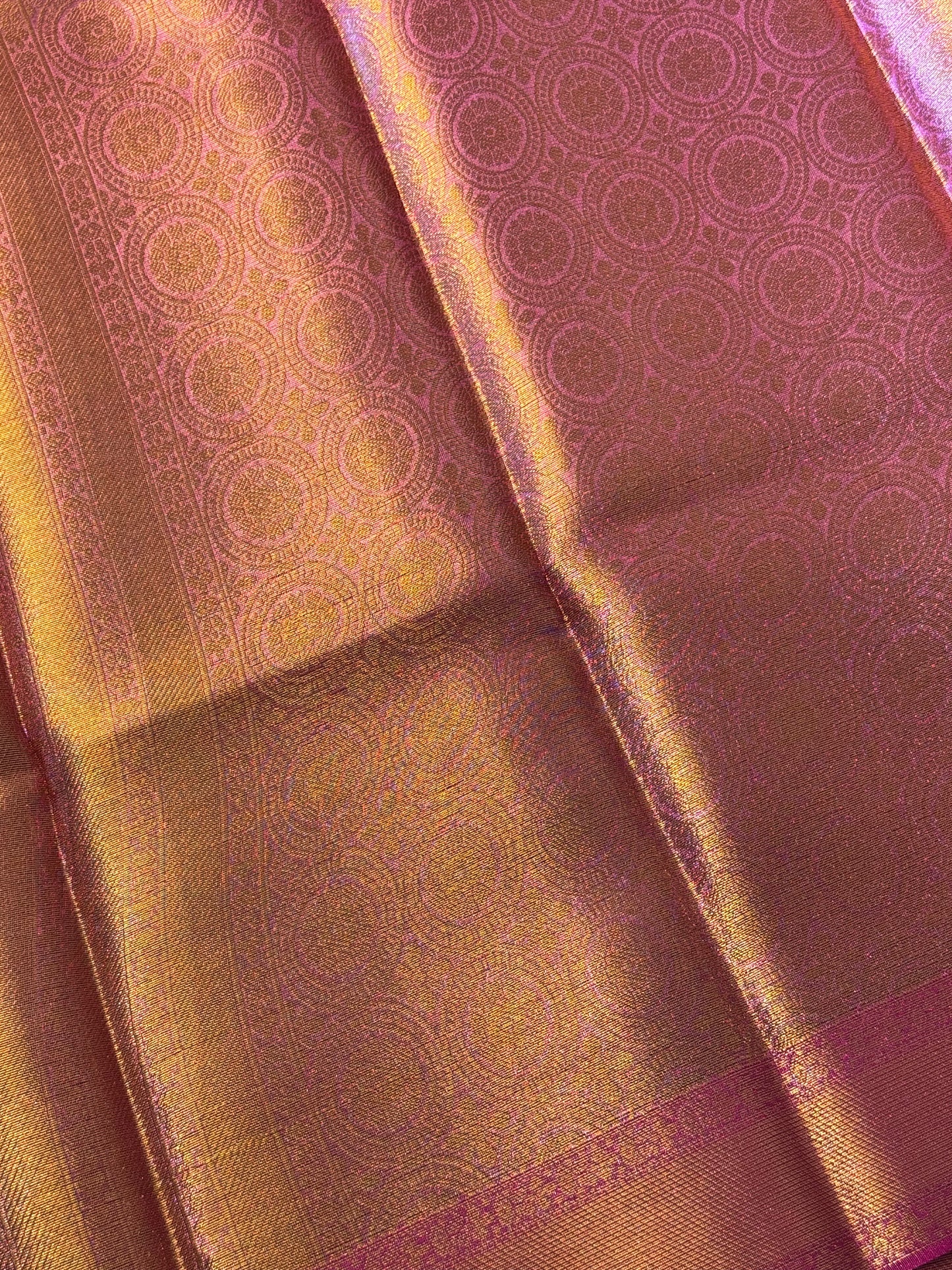 Golden Nita Ambani Semi Tissue Saree