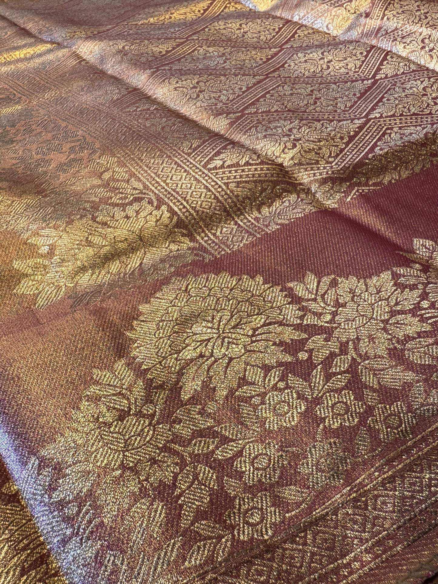 Rose Gold Semi Tissue Saree