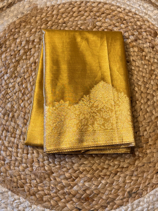 Golden Semi Tissue Saree