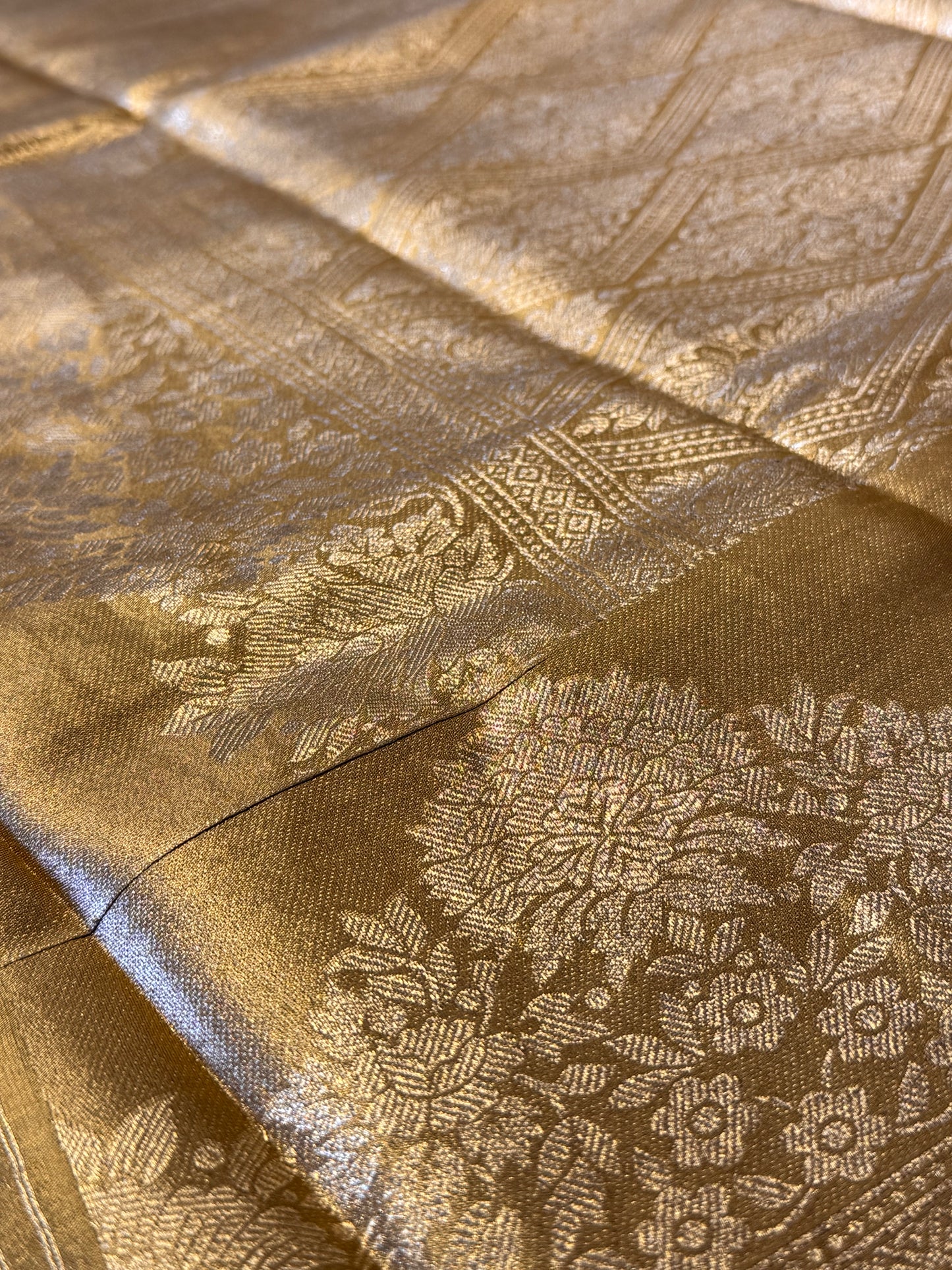 Golden Semi Tissue Saree