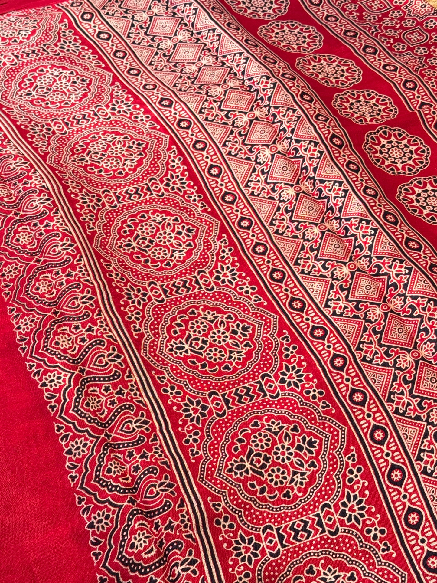 Red Striped Modal Silk