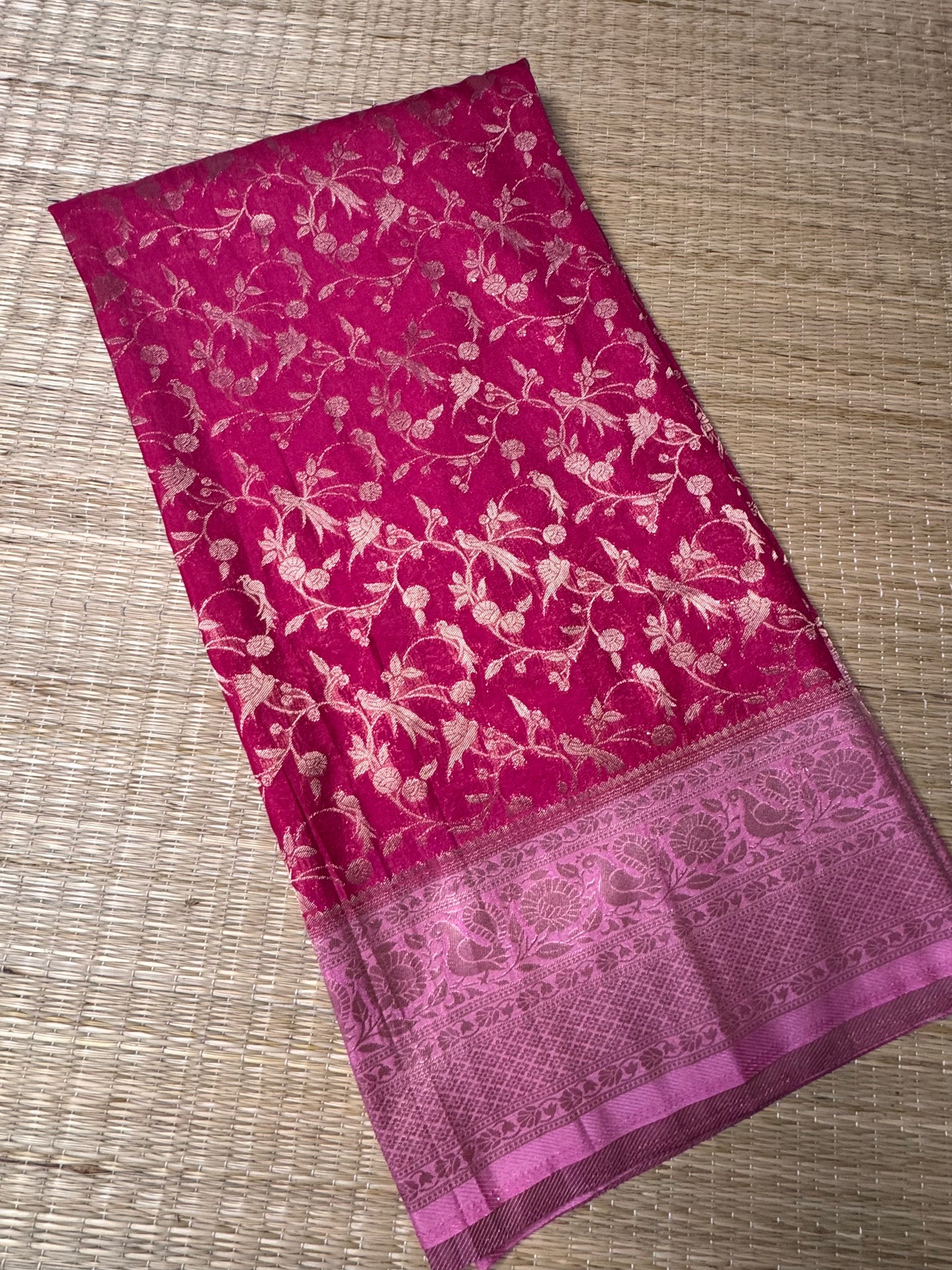 Rani Pink Jaal Pattern Soft Georgette