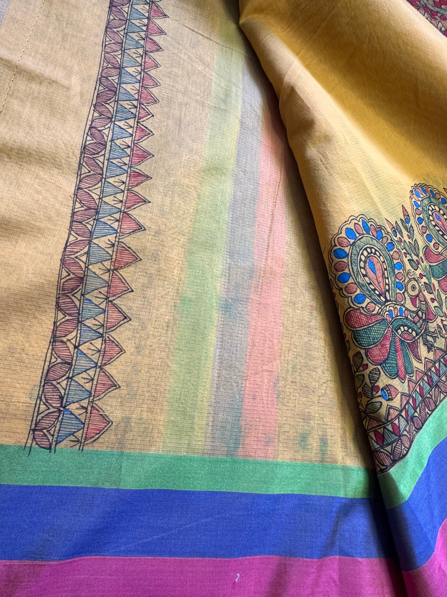 Madhubani Heritage Saree – Sunlit Yellow