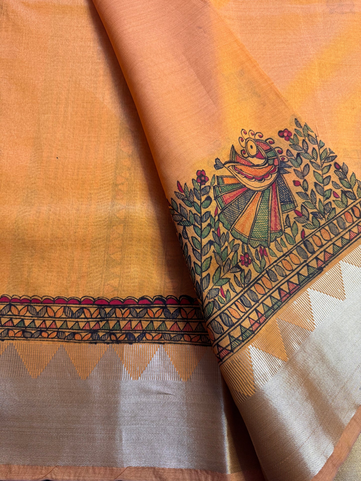Madhubani Heritage Saree – (Sandal Yellow)