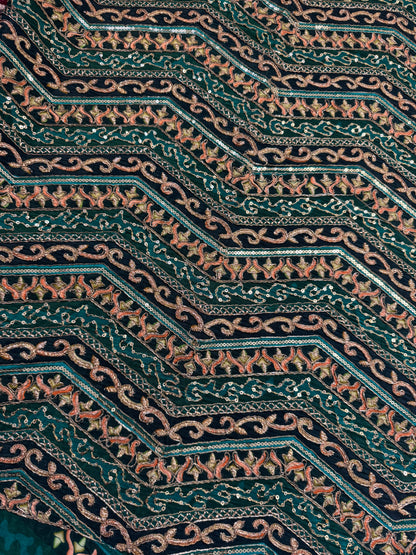 Emerald Green kalamkari Crepe Blouse Piece/Material