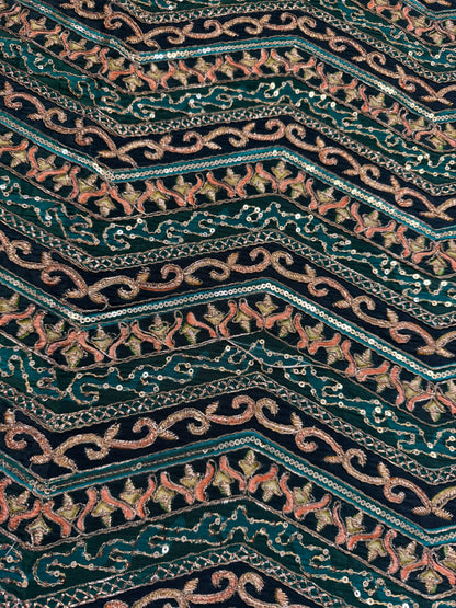 Emerald Green kalamkari Crepe Blouse Piece/Material