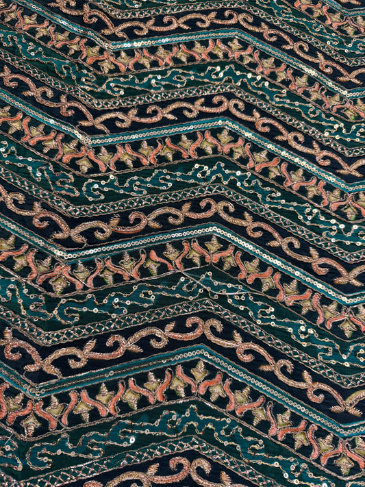 Emerald Green kalamkari Crepe Blouse Piece/Material