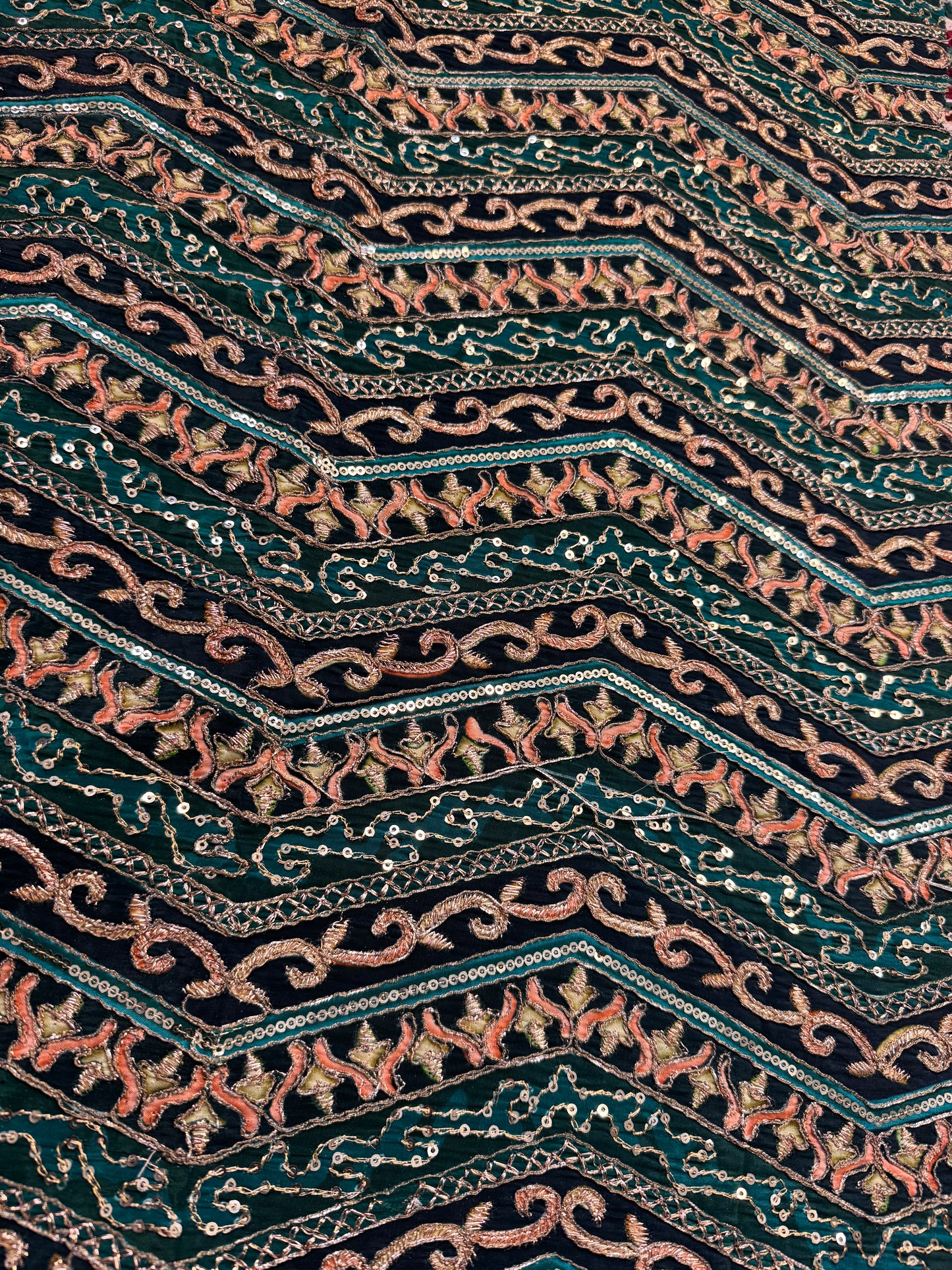 Emerald Green kalamkari Crepe Blouse Piece/Material