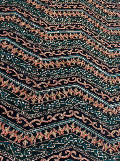 Emerald Green kalamkari Crepe Blouse Piece/Material