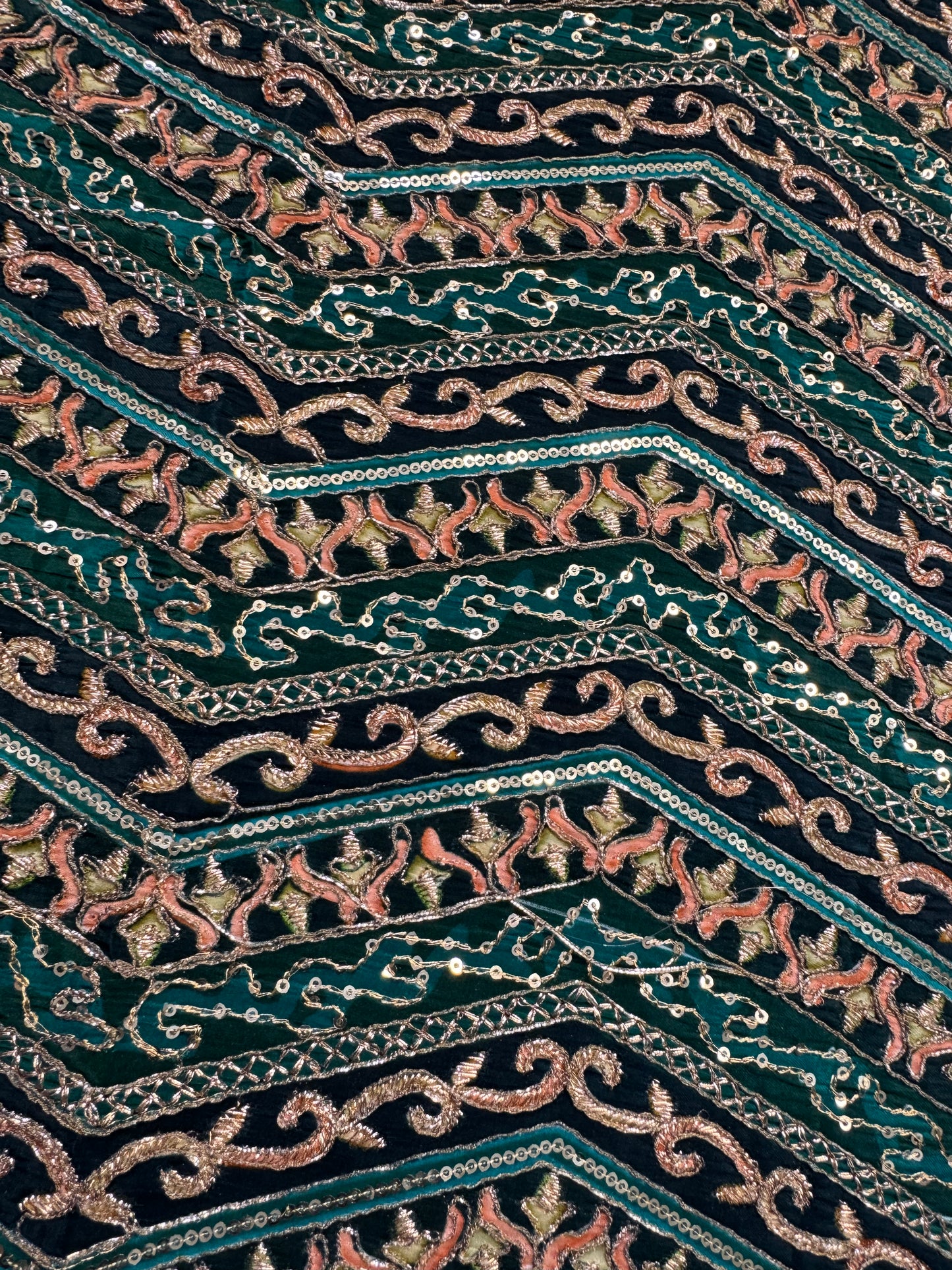 Emerald Green kalamkari Crepe Blouse Piece/Material