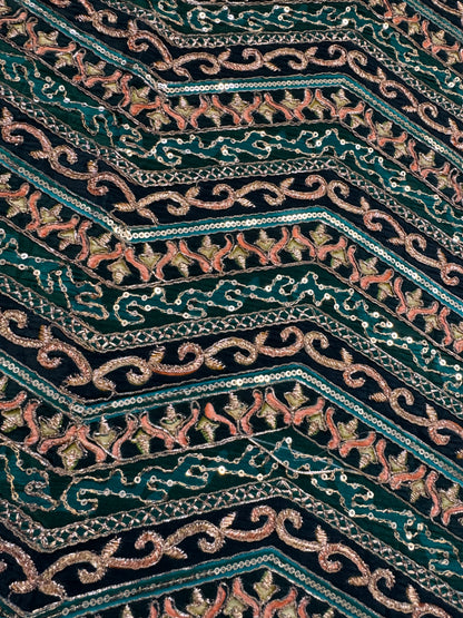Emerald Green kalamkari Crepe Blouse Piece/Material