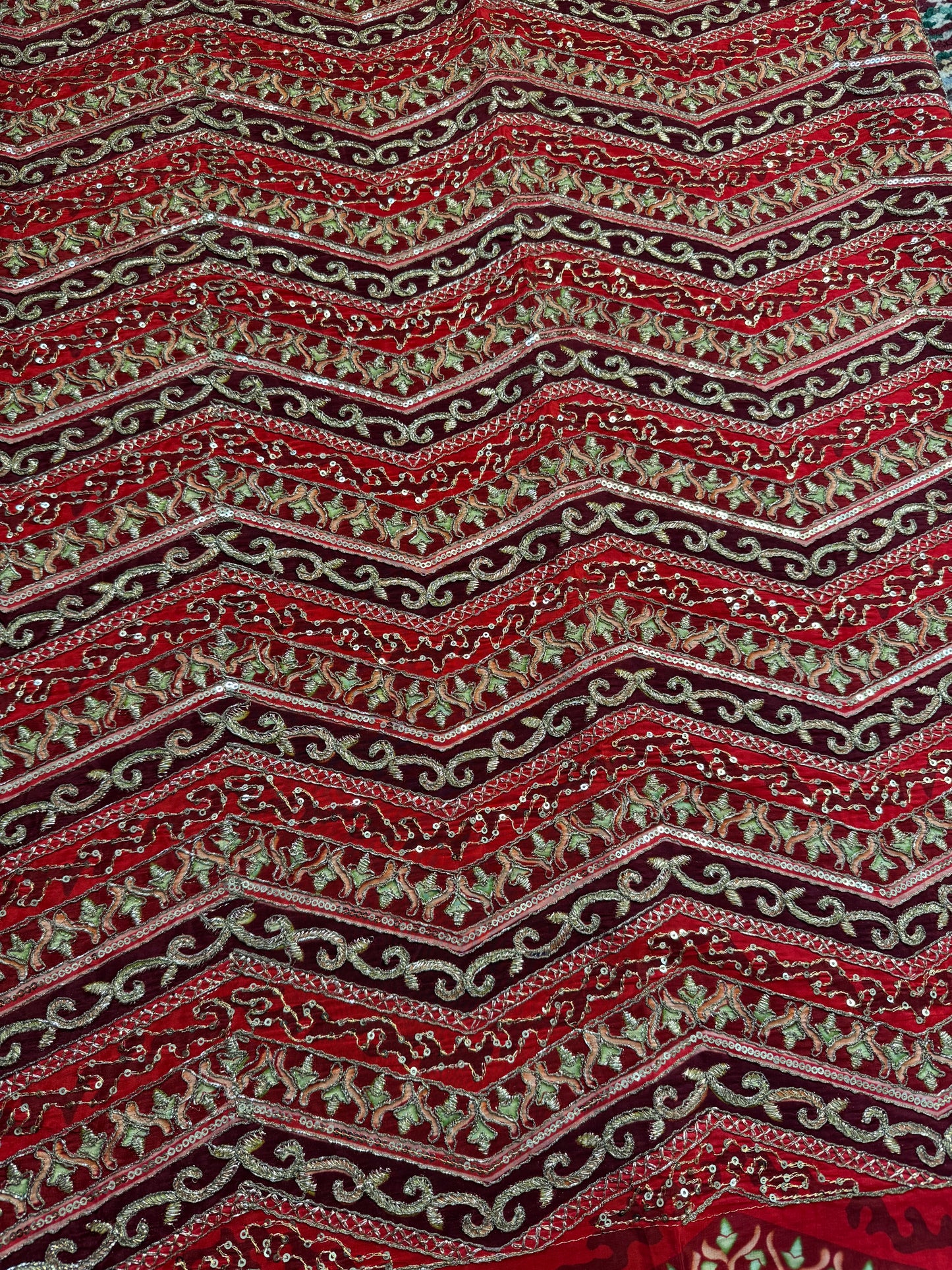 Maroon Red kalamkari Crepe Blouse Piece/Material