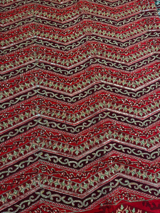 Maroon Red kalamkari Crepe Blouse Piece/Material