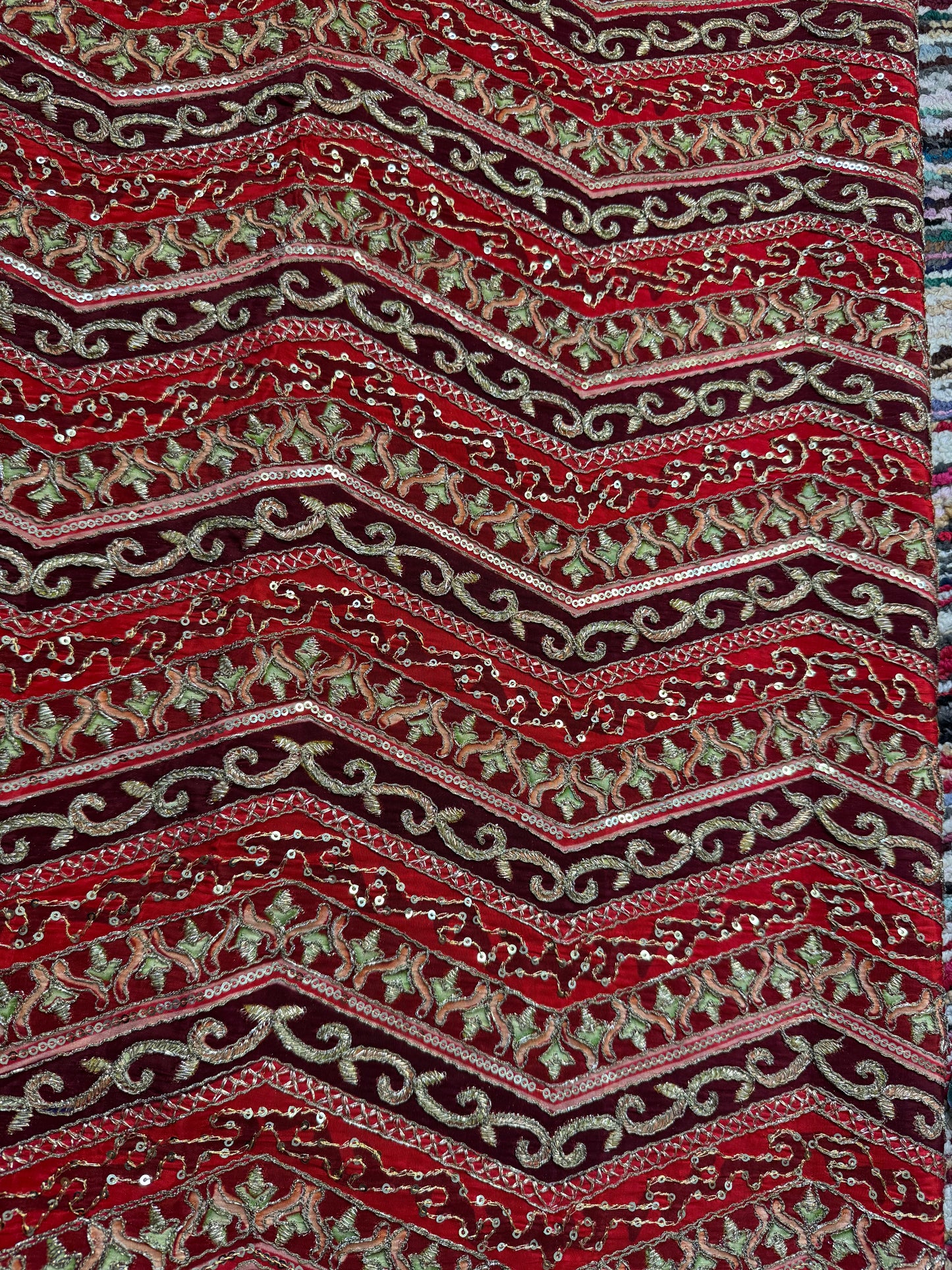 Maroon Red kalamkari Crepe Blouse Piece/Material