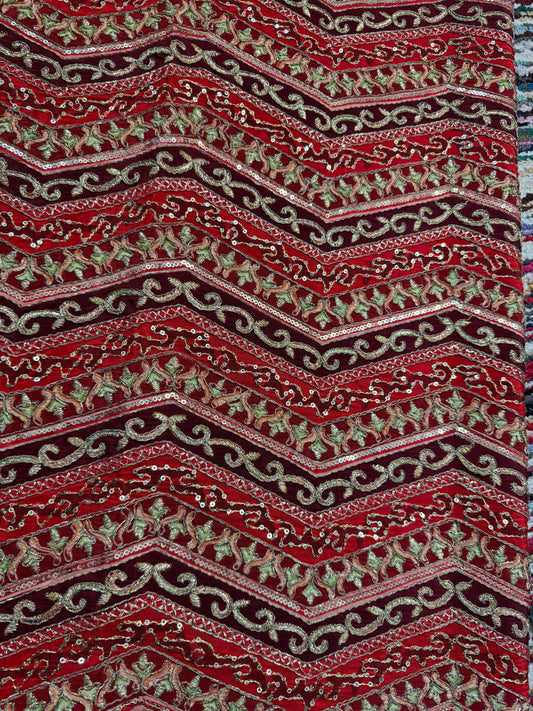 Maroon Red kalamkari Crepe Blouse Piece/Material