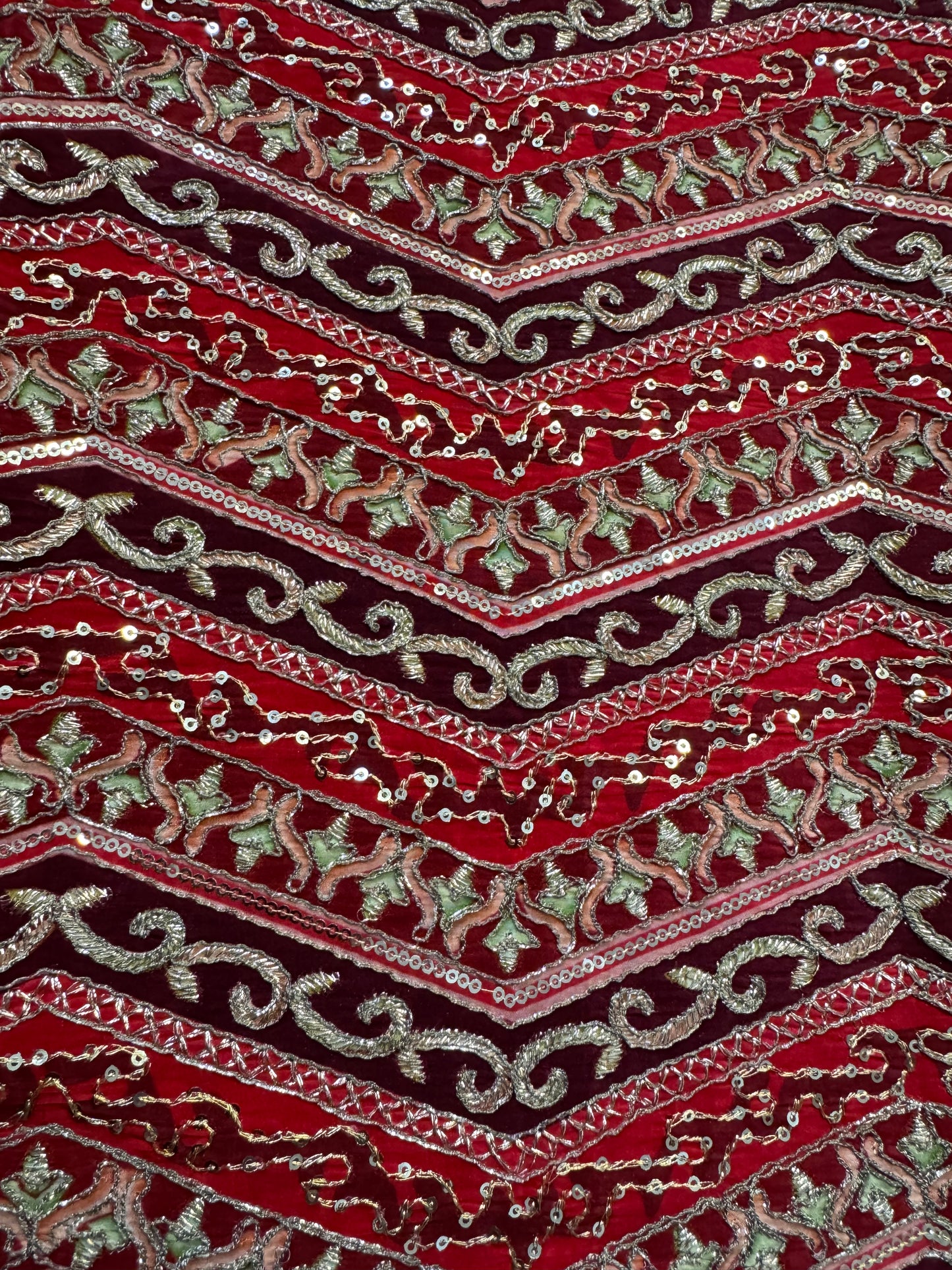 Maroon Red kalamkari Crepe Blouse Piece/Material