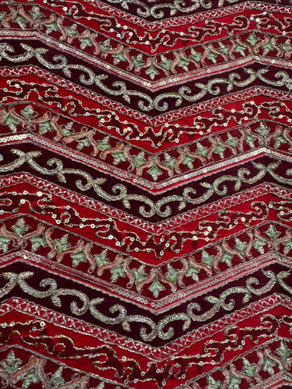 Maroon Red kalamkari Crepe Blouse Piece/Material
