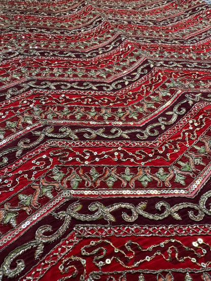 Maroon Red kalamkari Crepe Blouse Piece/Material