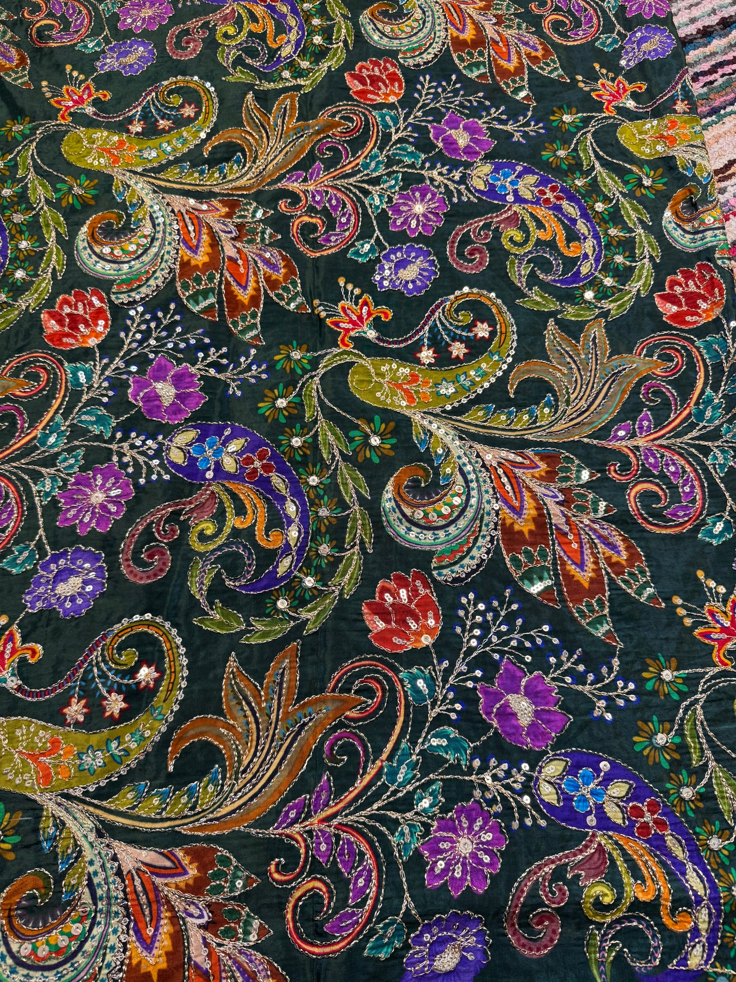 Emerald Green kalamkari Crepe Blouse Piece/Material