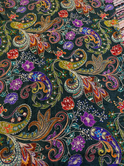 Emerald Green kalamkari Crepe Blouse Piece/Material