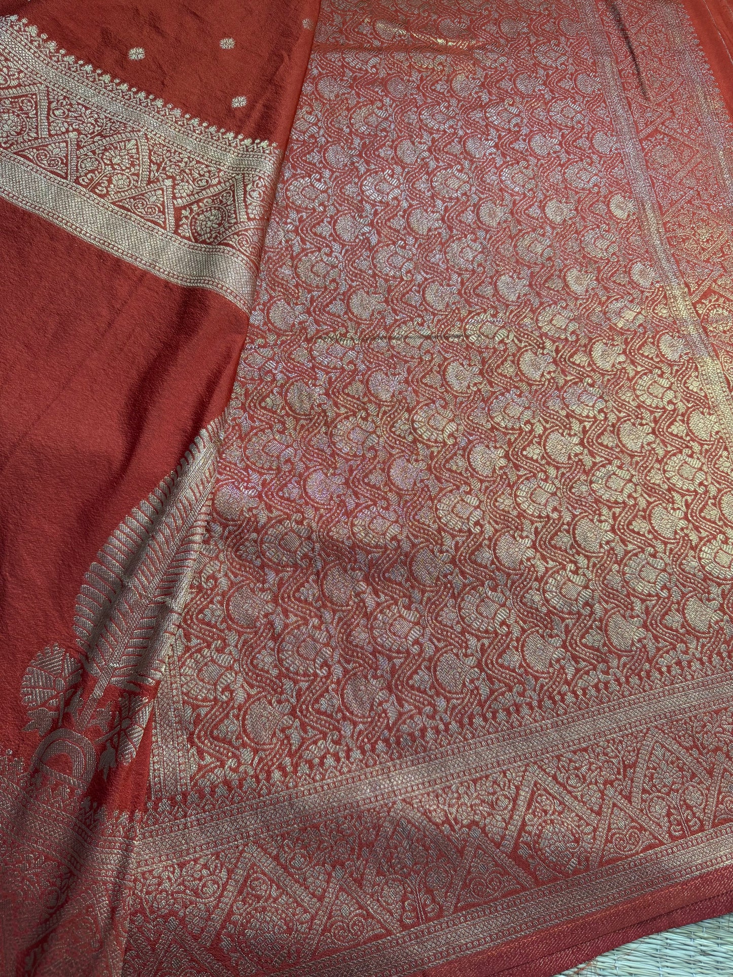 Rust Orange Crushed Chiffon