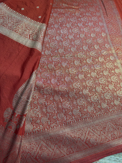 Rust Orange Crushed Chiffon
