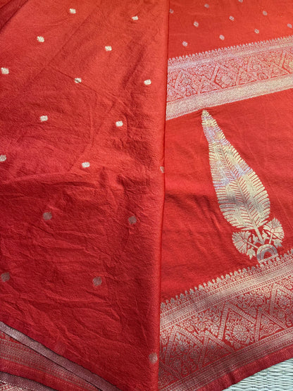Rust Orange Crushed Chiffon