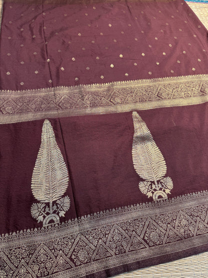 Dark Brown Crushed Chiffon