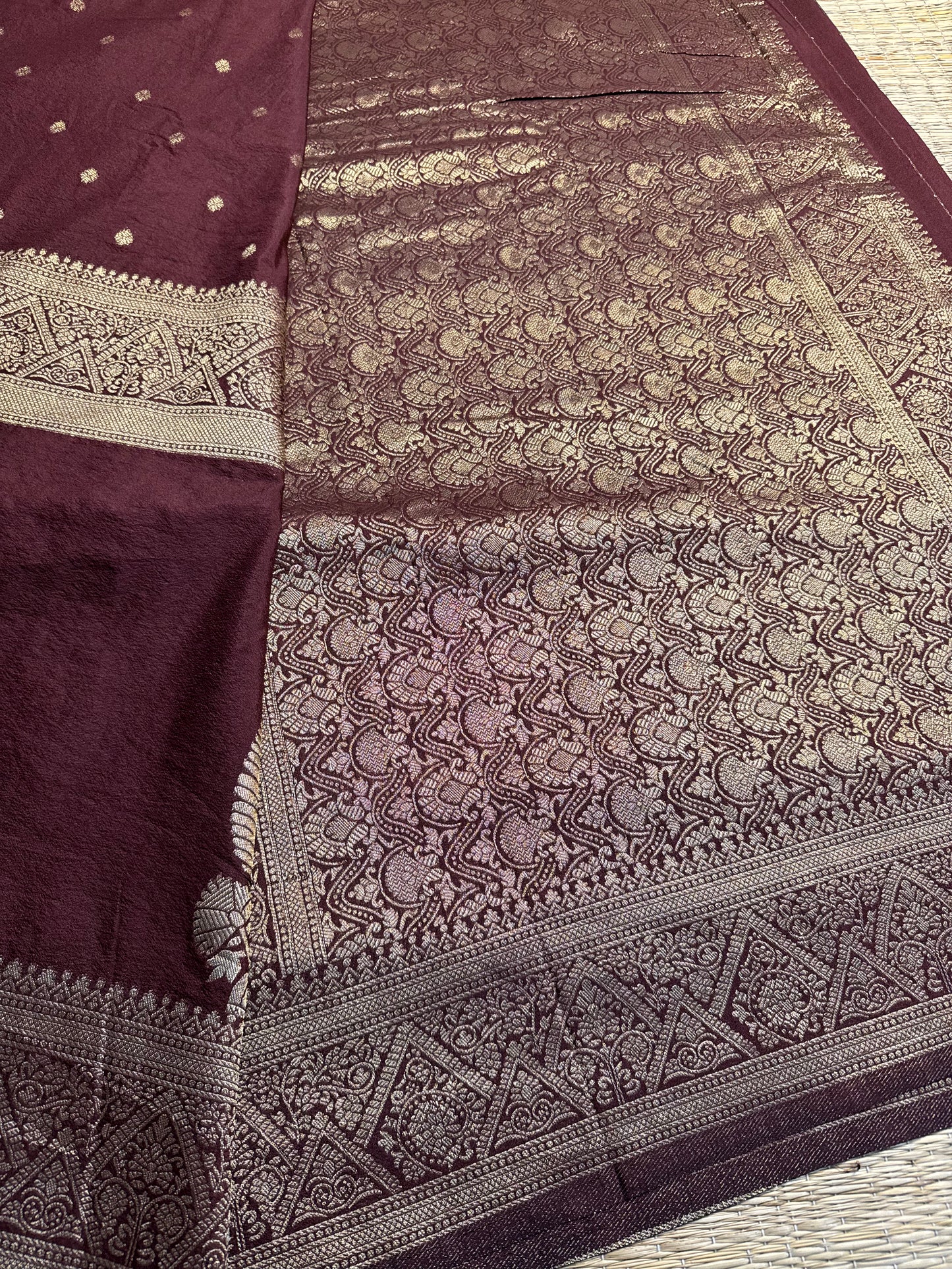 Dark Brown Crushed Chiffon