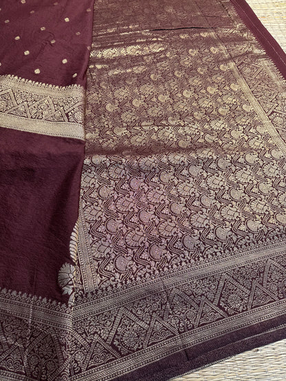 Dark Brown Crushed Chiffon