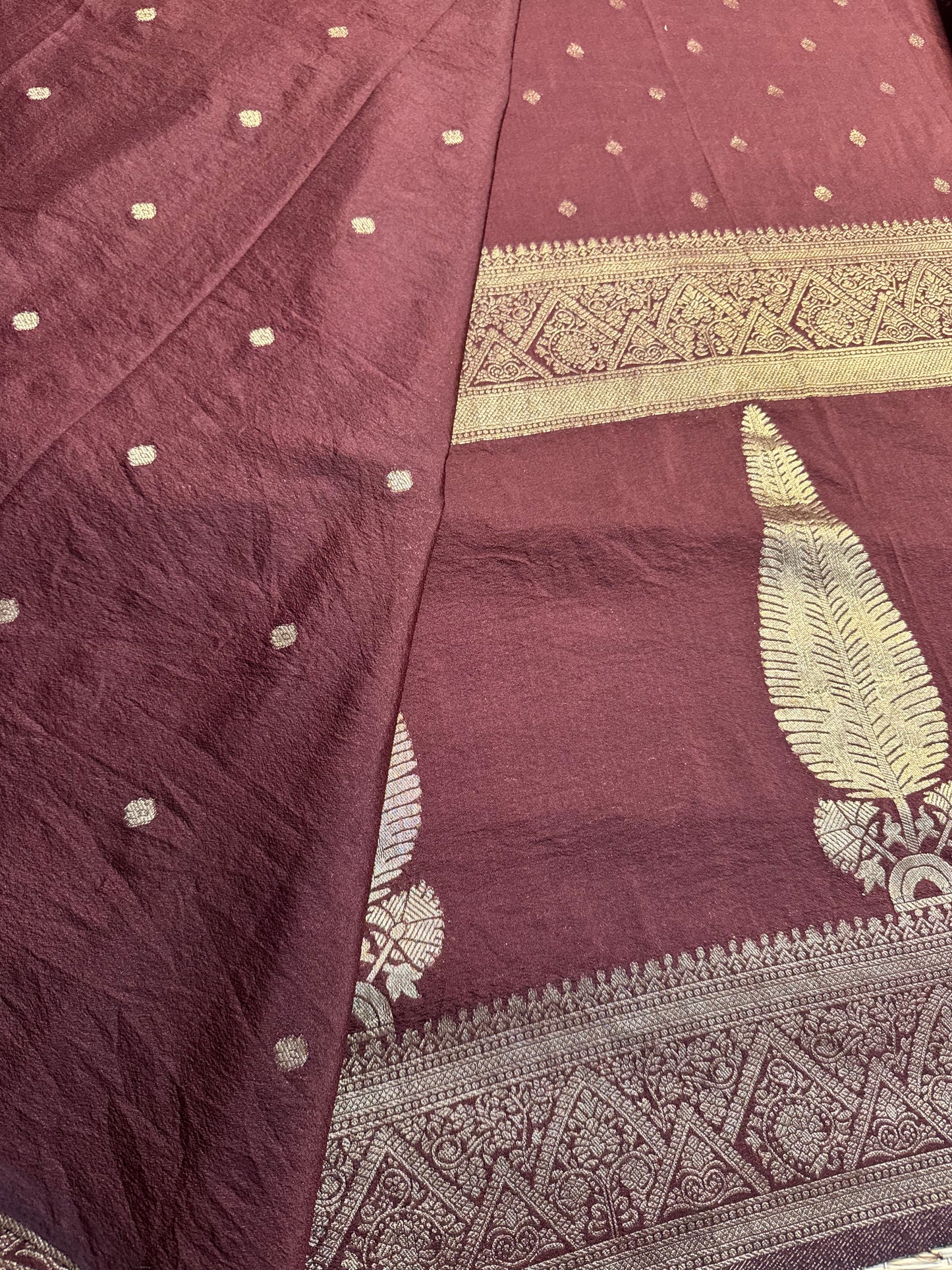 Dark Brown Crushed Chiffon