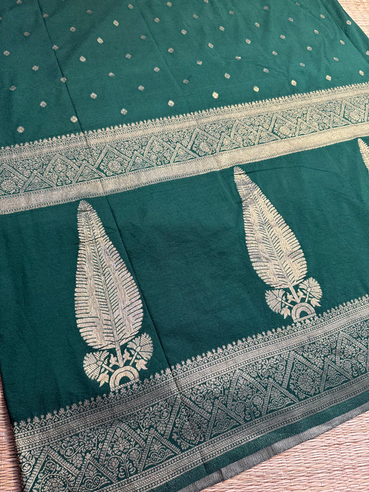 Dark Green Crushed Chiffon