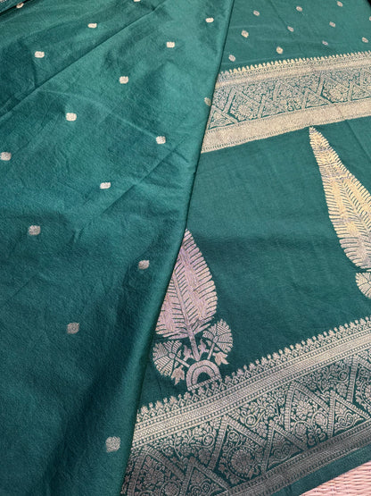 Dark Green Crushed Chiffon