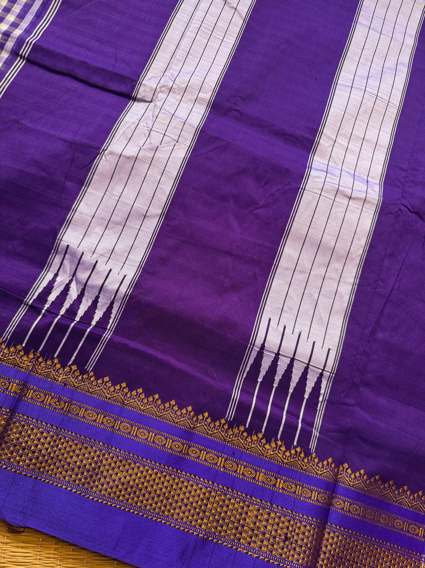 Blue Checks ilkal Cotton Silk Saree