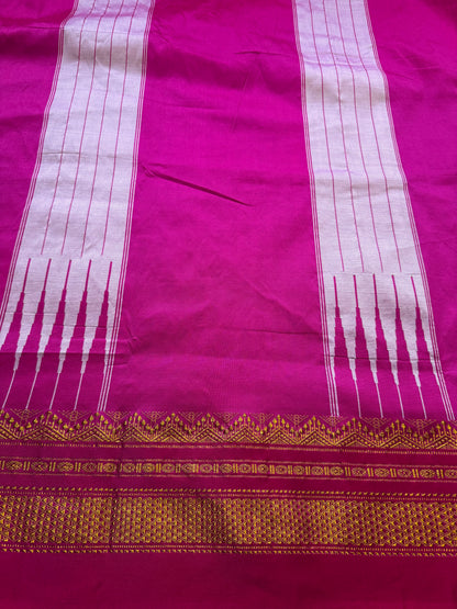 Pink Checks ilkal Cotton Saree