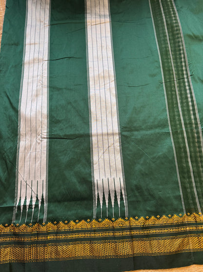 Green Checks ilkal Cotton Silk Saree