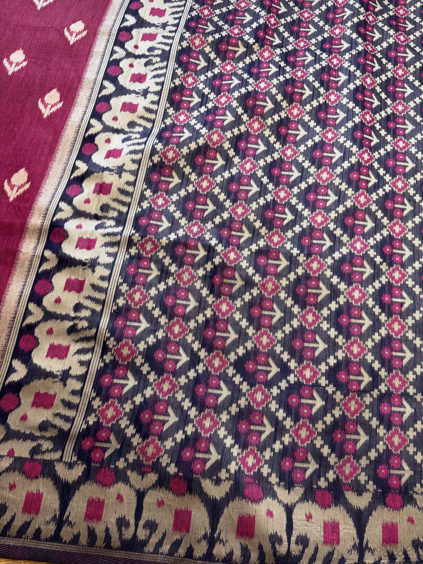 Pink Jute Linen Cotton Saree