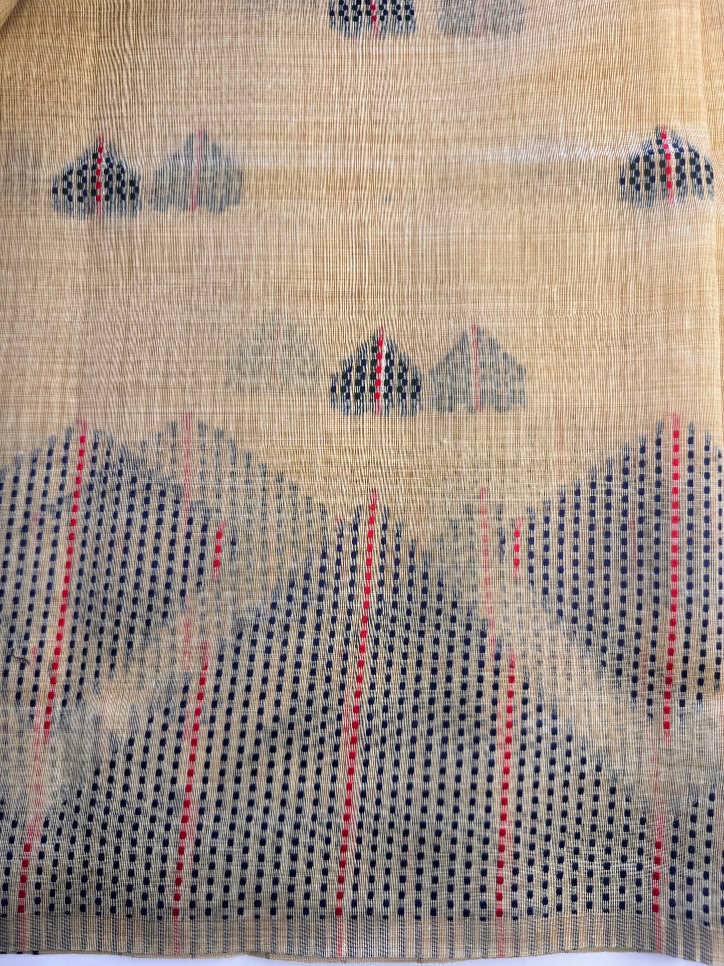 Sandal Yellow Assam Jute Linen Cotton Saree