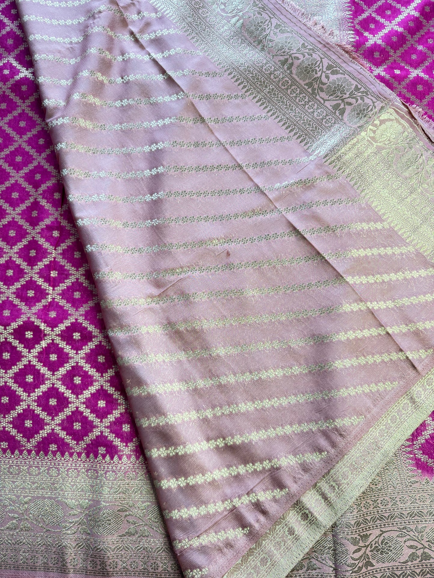 Pink Jaal Khaddi Georgette Saree
