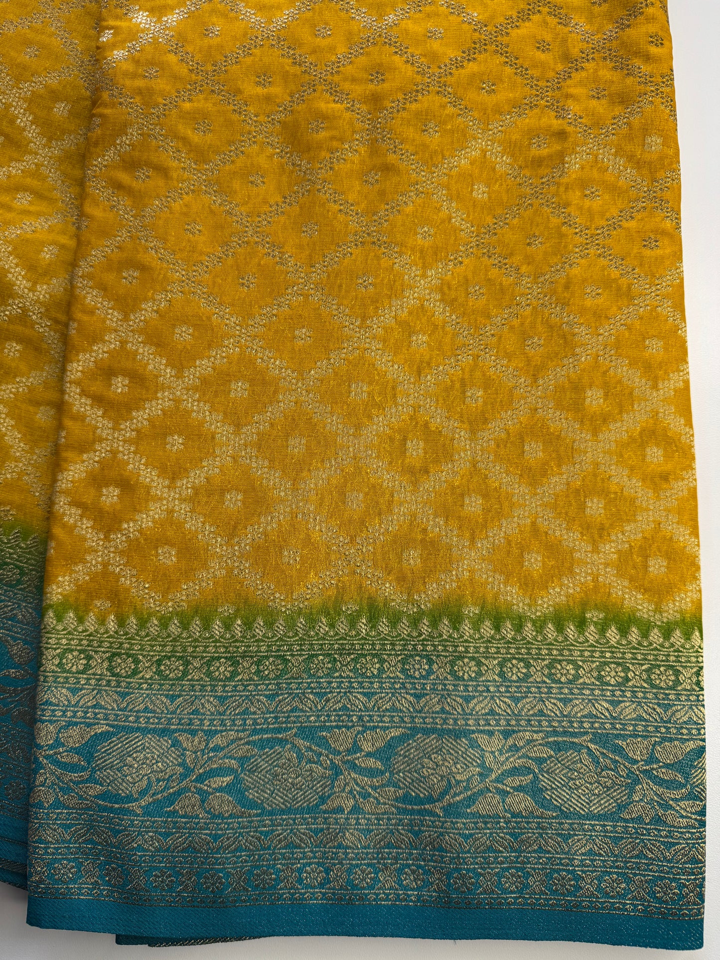 Yellow Jaal Khaddi Georgette Saree